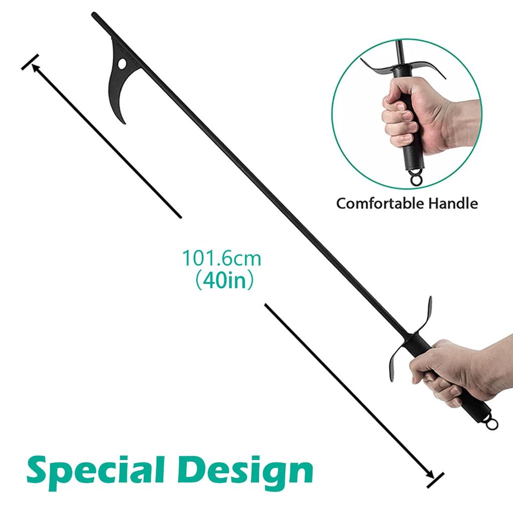 Fire Pit Poker 40-inch Extra Long Heavy Duty Wrought Steel Fire Poker Durable Solid Steel Campfire Portable Outdoor Fire Poker