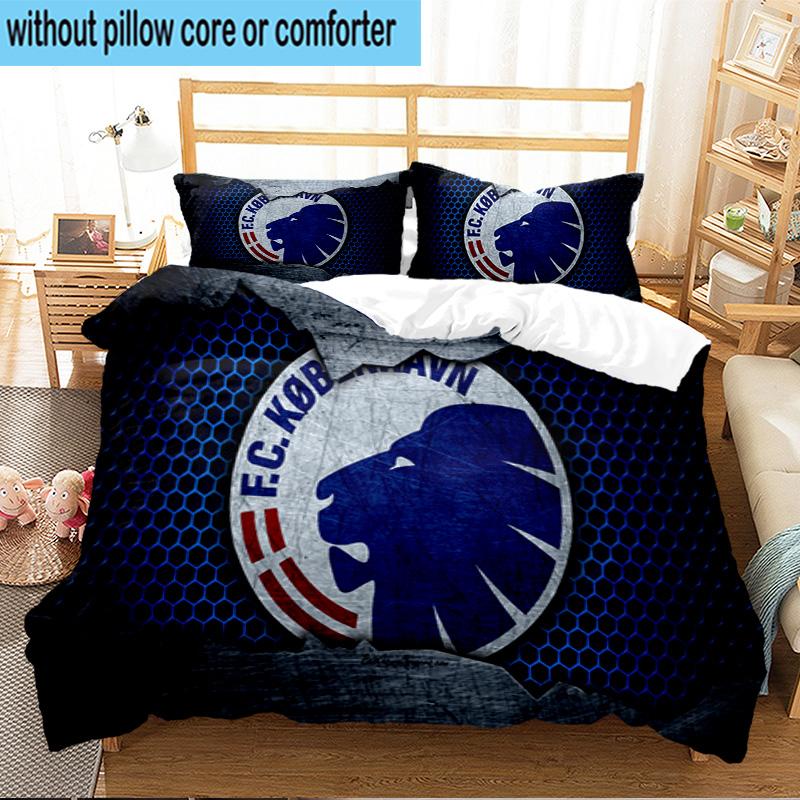 Copenhagen Lion Emblem 3PCS Print Bedding Set, Includes A Duvet Cover and Two Pillowcases for Bedroom, Dormitory, Suitable for All Seasons