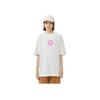Li-Ning Gesang Flowers Print Round Neck Pullover Short Sleeve T-Shirt Unisex Tops Milk-White AHST147-1