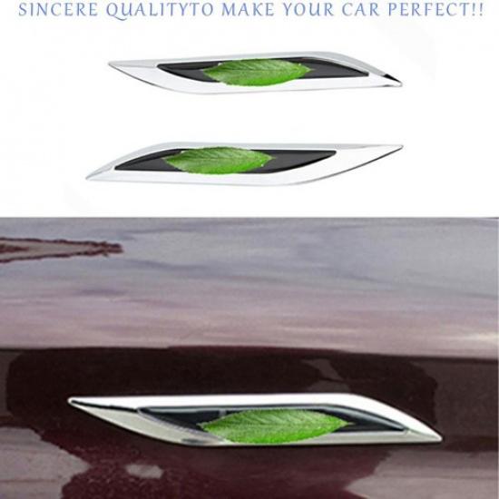 For Lincoln MKC 2015-2019 Chrome+Black Side Fender Air Wing Vent Cover Trim 2PCS