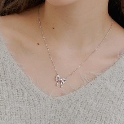 N407 Crystal Ribbon Necklace