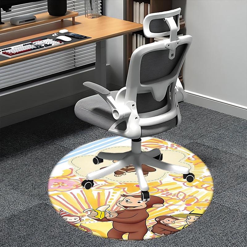 

Curious George,Monkey Adventure Chair mat Round Rug Office carpet, Non slip, Suitable for Living Rooms, Bedrooms,Decor1205809a 80cm by 80cm