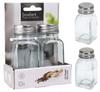 Salt and Pepper Shaker Set of Transparent Glass Spice Jars