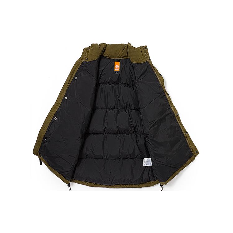 Timberland Down Jackets Men's Dark Olive Green Stand Collar Thickened (Unisex) Down Jackets A26VY 302