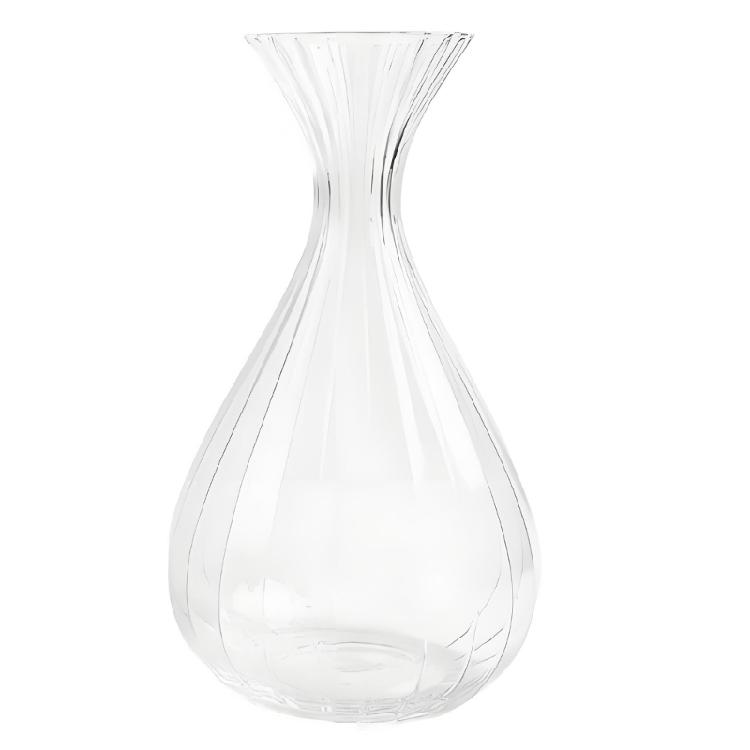 Minimalist Clear Glass Vases for Home Decors Ribbed Flower Pot for Living Room Kitchen Bathroom Wedding Table Centerpieces