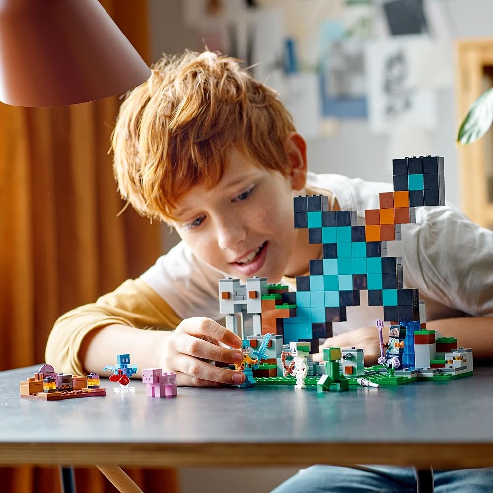 LEGO Minecraft Diamond Sword Base Building Set Toy for Kids Ages 8-10