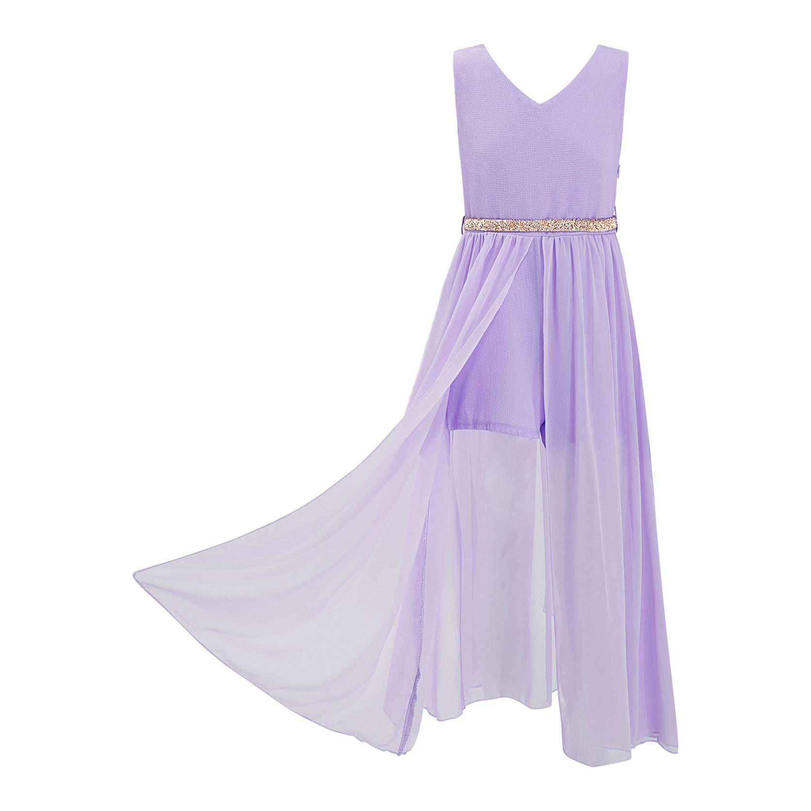 

Короткий комбінезон з V-подібним вирізом для дітей, дівчаток, комбінезон, максі-сукня для святкування дня народження 11-12Y