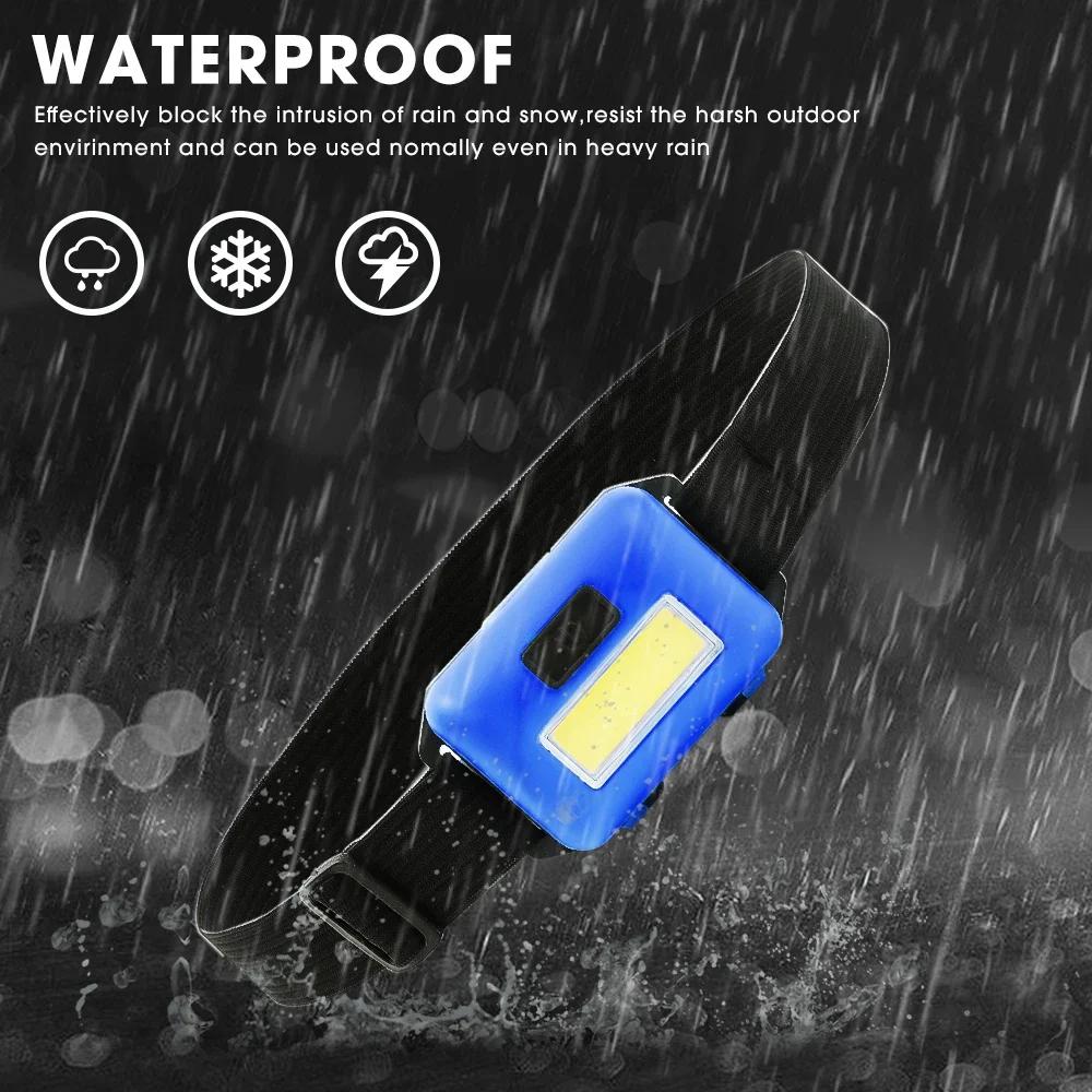 3000lm Mini-COB-Scheinwerfer Tragbare LED-Scheinwerferlampe Wasserdichtes Kopf-Vorderlicht Mit 3 Beleuchtungsmodi Outdoor-Camping-Wanderkopf-Taschenlampe