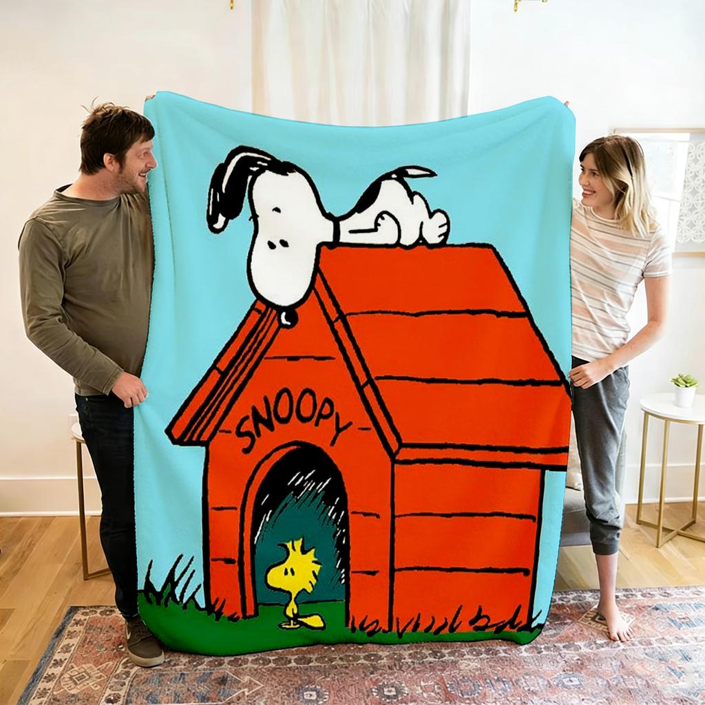 Cartoon 2026 New Kawaii Snoopy Children Warm Soft Anime Blankets for Sofa Bed Cover Blanket Suitable for Birthday Souvenir Gifts