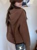Women's Loose Fit Double Zipper Hooded Knit Cardigan - Cashmere Sweater for Autumn & Winter