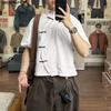 INCERUN Oversized Men Summer Short Sleeve Side Buttons Casual Vintage Tops Shirts