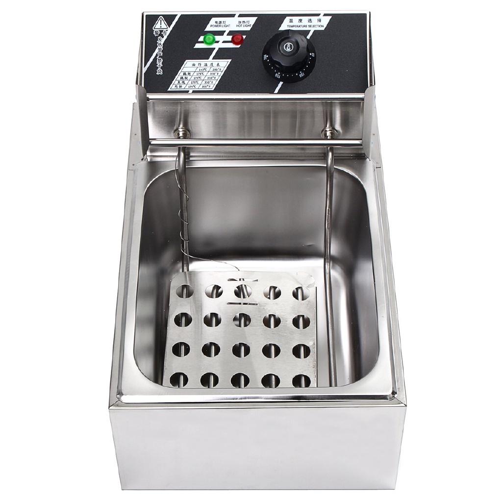 6L 2.5KW Heavy Duty Stainless Steel Electric Deep Fryer Commercial Kitchen Frying Chip Cooker Basket for Buffalo Wings