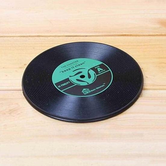 Retro CD-Design Antislip PVC Drink Coaster Pad Cup Coffee Mat Placemat