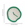 Decorative Wall Clock Organic Shape Silent Green for Living Room, Bedroom, Entryway