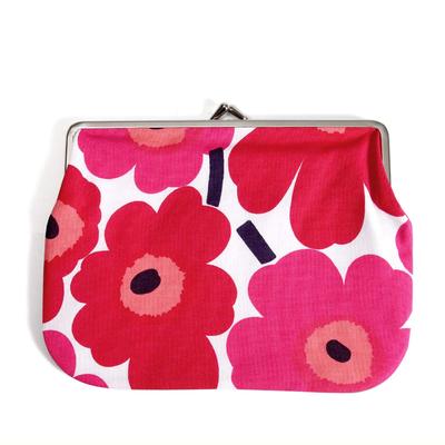 Marimekko Mini Unikko Kese Çiçekli İskandinav Makyaj Yatay 037773-001, Beyaz/Kırmızı, Cüzdan, Beyaz/Kırmızı, Baskılı, Sevimli, Stil, Kese, Cüzdan,