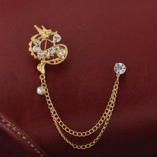 Suit Brooch for Men Auspicious Dragon & Women Collar