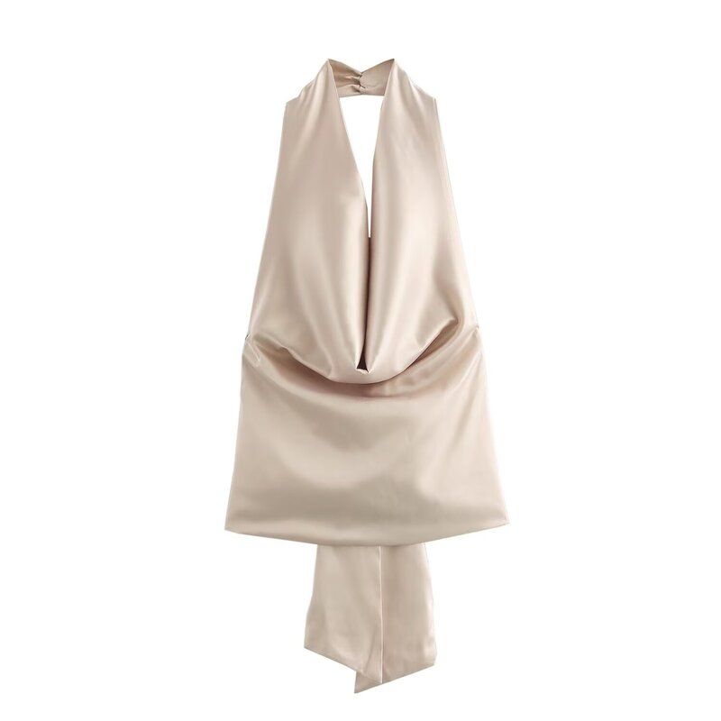 

Western Style 2024 Autumn New Women clothes Design Short Versatile V-neck Neck Collar Top 3067119 Khaki XS