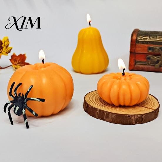 Zement Kürbisform DIY Kerze Silikon für Halloween, Handgemachte Duftkerzen Form, Harzguss Bastelarbeiten Gips Ton Epoxid