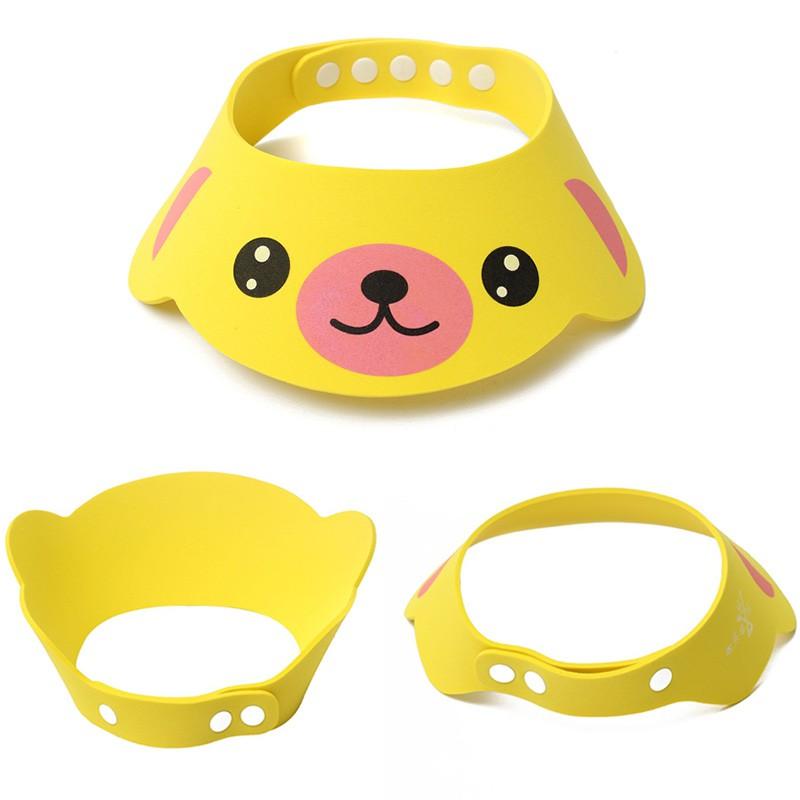 Baby Shampoo Cap Bathing Cap Cute Cartoon Adjustable Kids Shower Hat Hair Shield for Sunshading Hairdressing