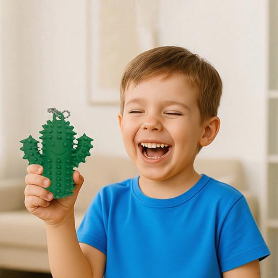 Pichlavý silikonový kaktus Fidget hračka pro úlevu od stresu Usmívající se kaktus Klíčenka Přenosná cestovní Texturovaný kaktus Pomůcka pro bolest Stimmingová pomůcka Senzorická hračka