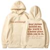 Liebe Person hinter mir Du bist genug Hoodie Mode Hip Hop Herren Damen Langarm Oversize Winter Fleece Freizeit Trainingsanzug Geschenke