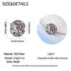 S925 Silber Bunter Zirkonia Dezember Geburtsstein Perlenarmband Schmuck