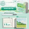 Portable 12/24 Colors Watercolor Painting Notebook Pigment Palettle Set Artist Watercolor Paint Palette Sketchbook Art Supplies