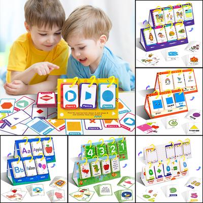 Montessori Lernmaterialien Baby Spielzeug Schreibtisch Lernkarten Englisch Farbe Form Tier Kindergarten Kognitive Lernkarten