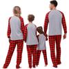 Men  Christmas Deer Plaid Prints Family Matching Long Sleeve Tops+Pants Set