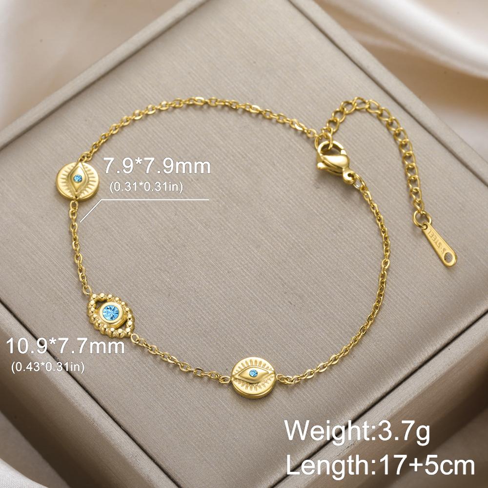 Dawapara Evil Eye Bracelets for Women Protection Good Luck Charm Greek Evil Eye Bracelet Stainless Steel Jewelry