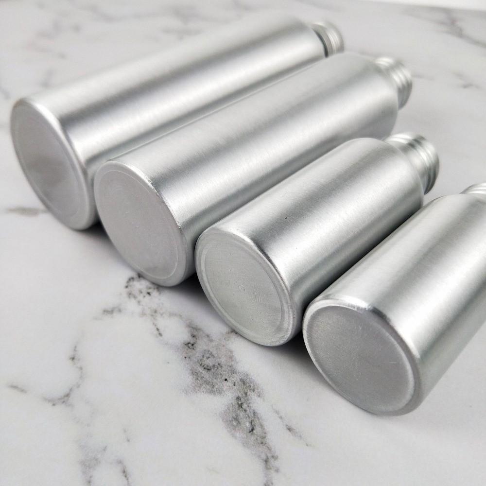 with Screw Cap Aluminum Bottle 30ml-500ml Travel Bottles Portable Silver Aluminum Cans  Shower Gel