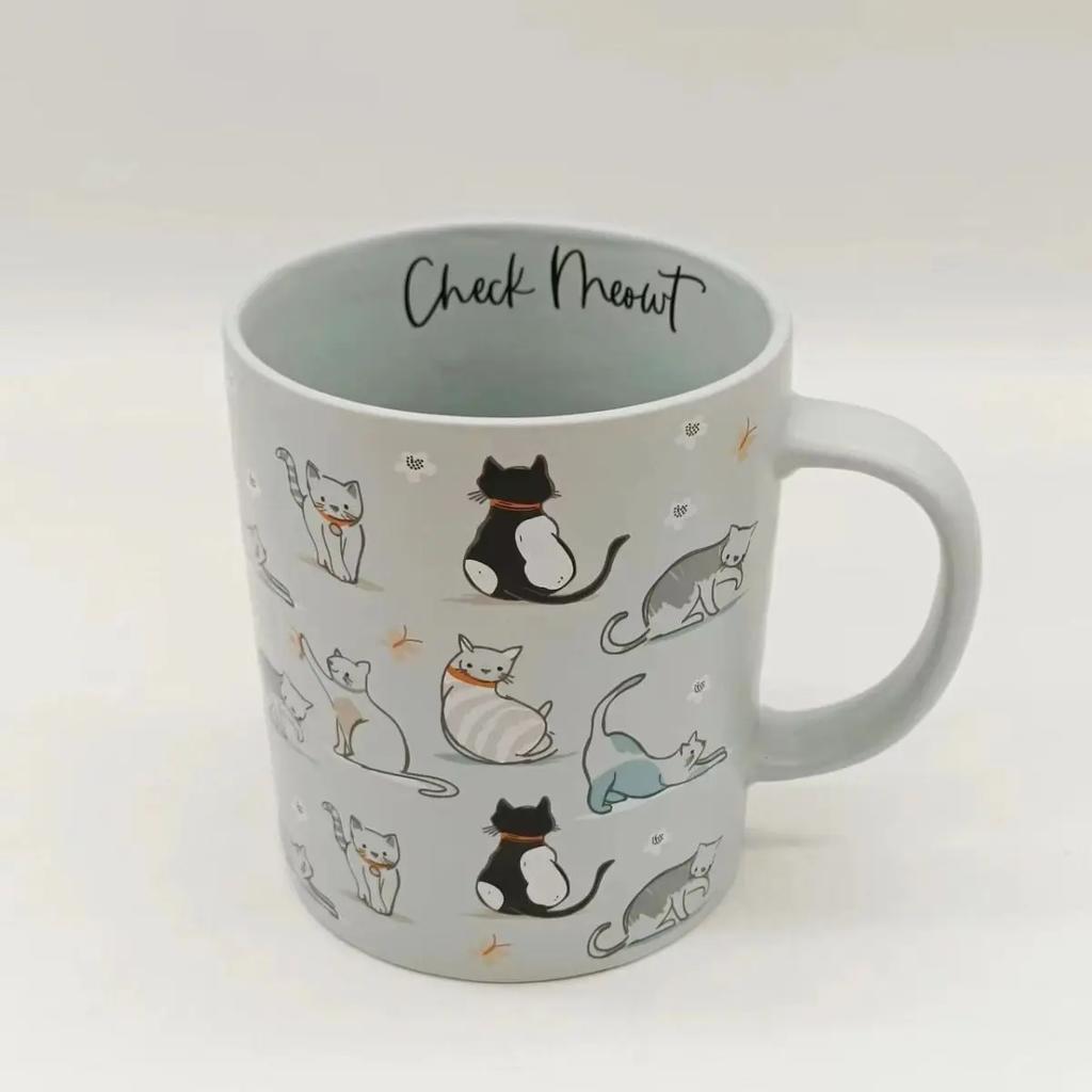 Tecknad Katt Hund Vattenkopp Födelsedagspresent Keramisk Par Hög Skönhet Mjölk Stor Kapacitet Mugg Kaffekoppar Dricksredskap