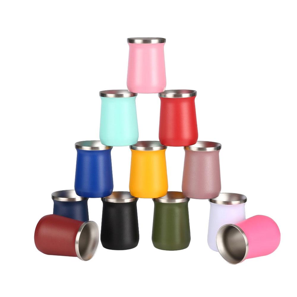 

50 шт./Лот Чашки для Йерба Мате Нержавеющая сталь 260 мл/8,79 унции Аргентинская Калебаса Двойные стенки Теплоизолированные Несколько цветов на выбор Оптом 260ml