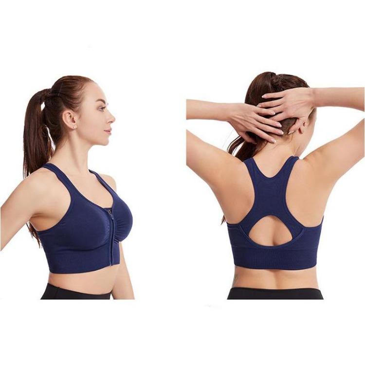 Shockproof Zipper High Impact Support Sports Bra for Women Plus Size Workout Running Yoga Bodybuilding Top