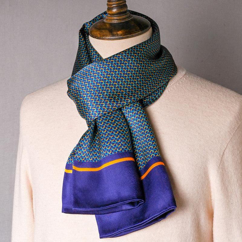 Double-sided silk high-end scarf yellow old