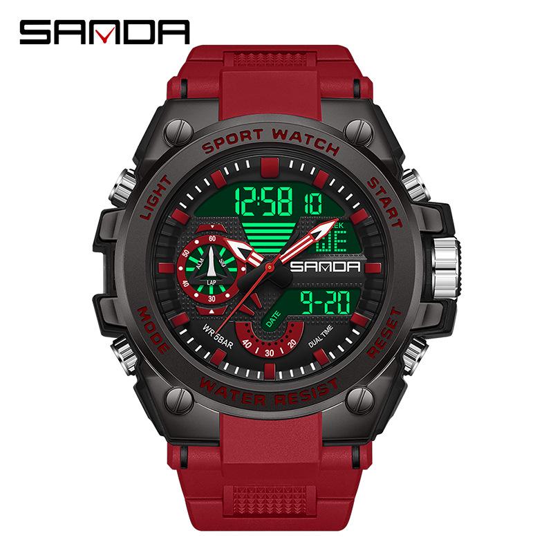 Sanda 6008 Multifunctional Men's Waterproof Sport Quartz Watch