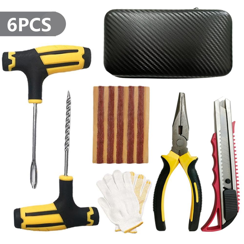 Car Tire Repair Tool Kit Studding Tool Set Auto Bike Tubeless Tyre Puncture Repair Kit Auto Tubeless Tire Puncture Plug