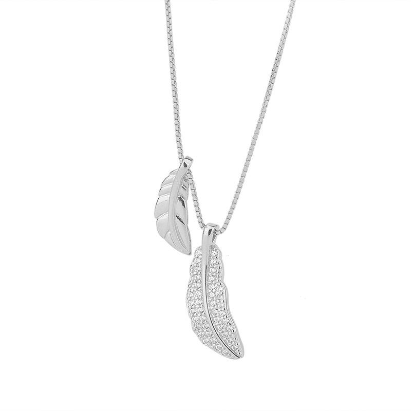 Leaf Necklace for Women Japanese and Korean Simple Student Mori Feather Pendant Clavicle Chain Neck Chain
