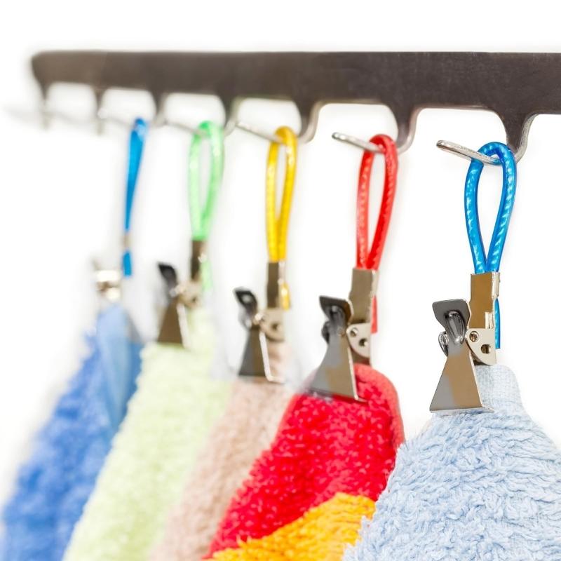 Towel Holders with Secure Clamping Easy installs Multifunction Small Space Towel Organizers Uprgades for Bath Kitchen Cabinets