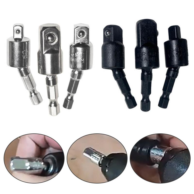 360 Degree Hand Drill Conversion Head 1/4"3/8"1/2" Hexagonal Shank To Quadrilateral Socket Universal Joint Rod Driver Connector