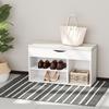 Wooden Shoes Cabinet Bench Hidden Storage Padded Seat Organiser Footwear Rack Hallway White 80 x 30 x 47 cm