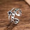 925 Silberringe für Damen Verstellbar Stapelbar Vintage Ring Zubehör Schmuck Geschenk