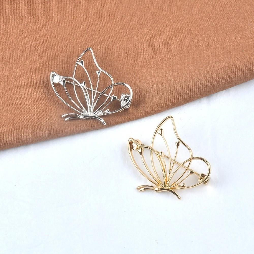 Metal Hollow Butterfly Brooch Light Luxury Badge Pin Delicate Women's Brooch  Gifts