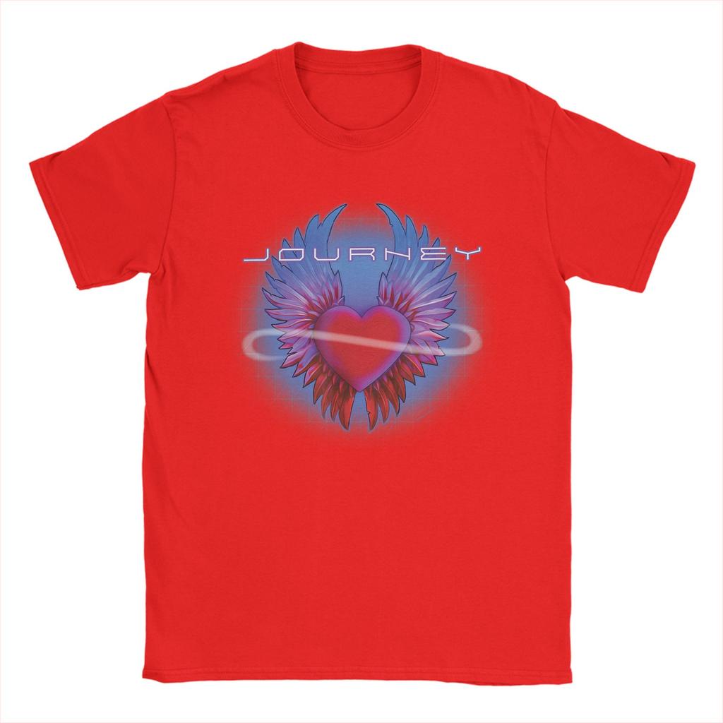 Journey Band Geflügeltes Herz Musikband 100% Baumwolle T-Shirt Für Unisex Sommer T-Shirts O-Ausschnitt T-Shirt Oversize Heißer Verkauf Kleidung