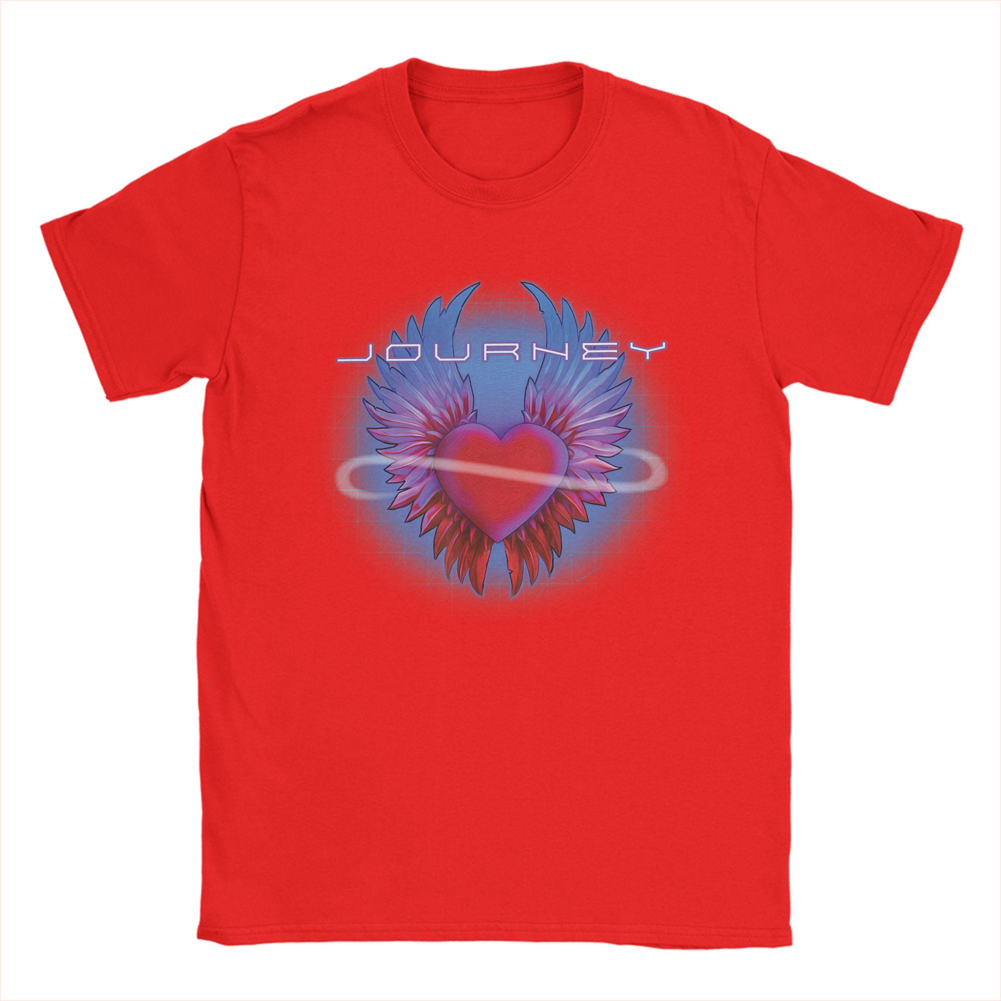 

Journey Band Winged Heart Music Band 100 Cotton T Shirt For Unisexs Summer TShirts O Neck Tee Shirt Oversize Hot Sale Clothes S