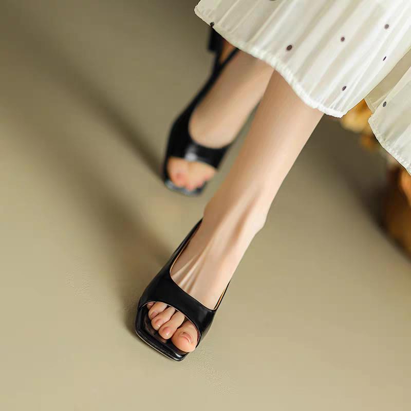 

Модные летние новые летние женские босоножки с открытым носком, модные слипоны для платья, сандалии-слингбэки, туфли-лодочки, женские вечерние сандалии, zapatos mujer 35