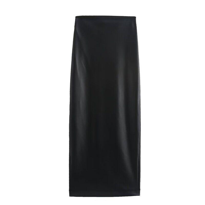 Fashion Style 2024 Fall and Winter New Women's Volleyball Ornament Tube Top Leather Slim Fit Sleeveless Top 39202333920233