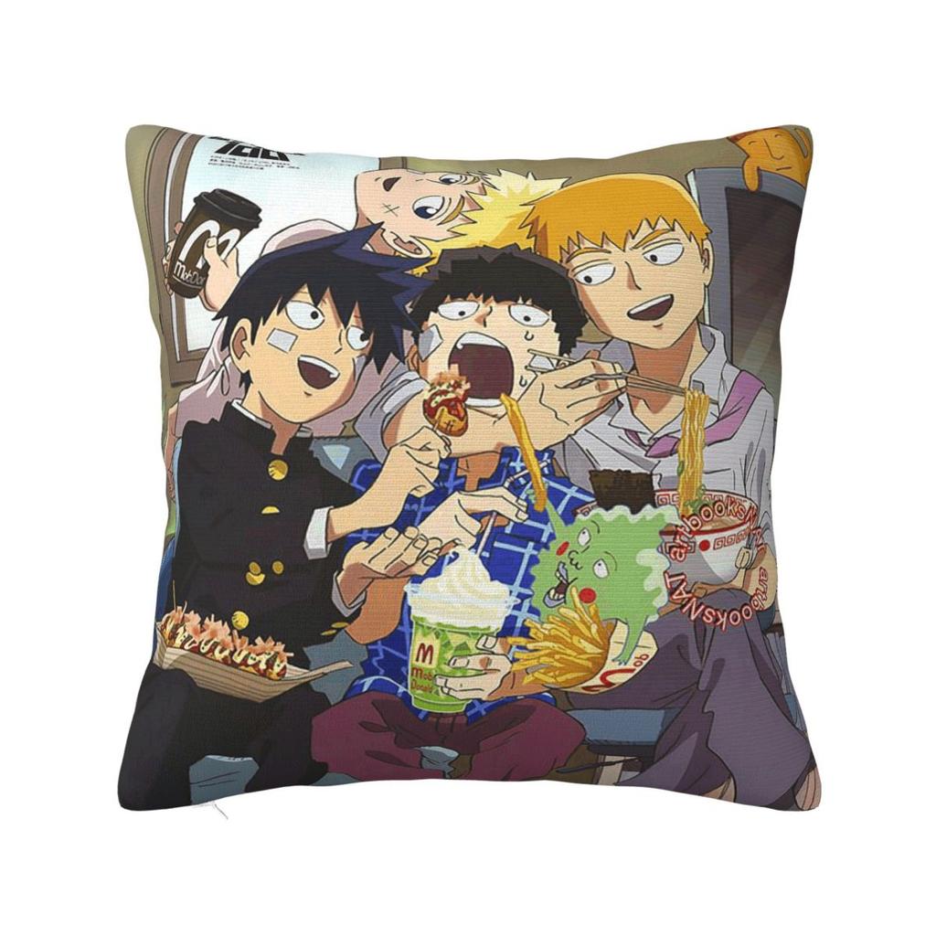 Adventure Anime Mob Psycho  Square Pillowcase Cushion Cover Pillow Case Throw Pillow Cover for Home Sofa Living Room