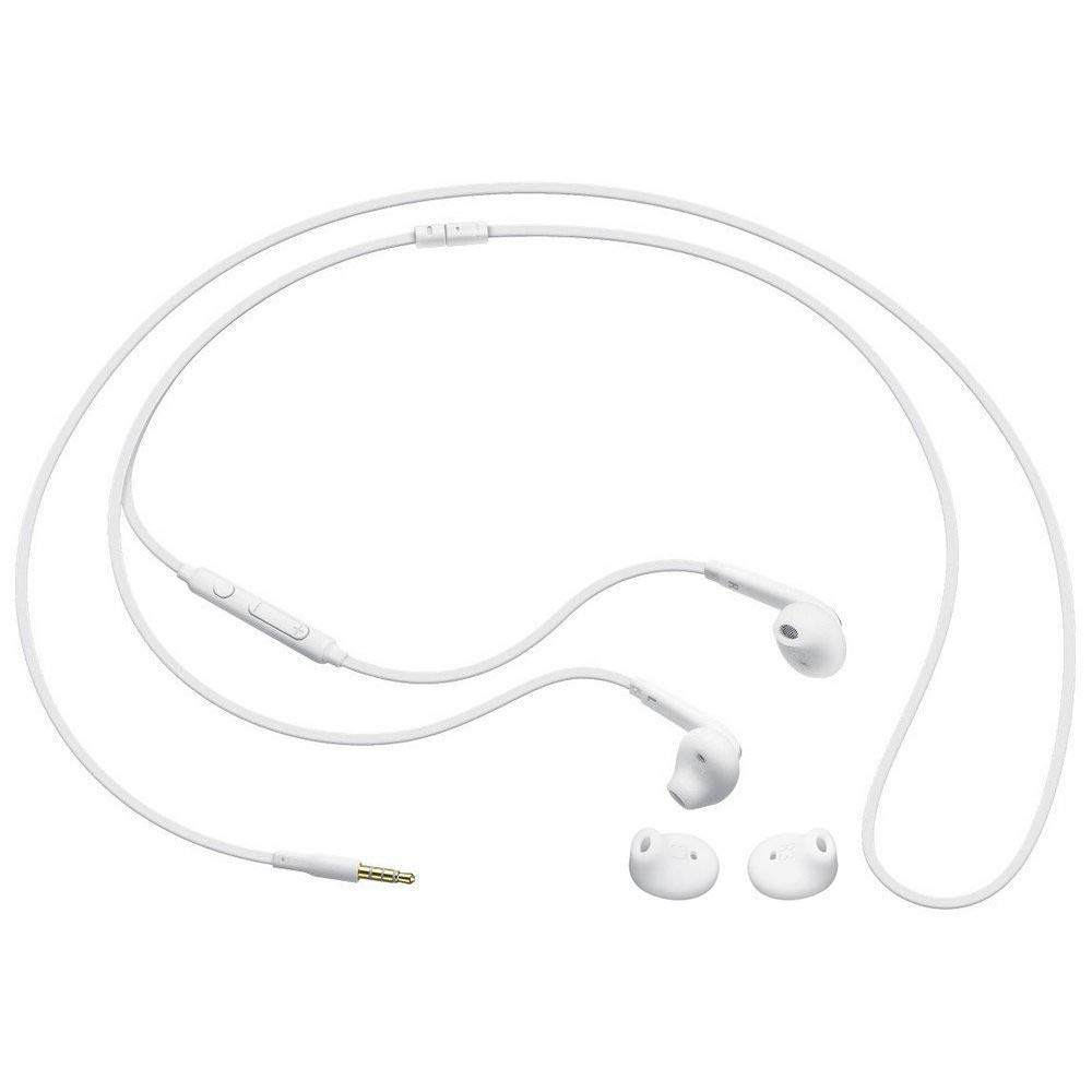 Original 3.5mm Wired In-Ear Headphones for Samsung Galaxy S10, S10 Plus, S10e Plus, Note 10, A71, A31, with Mic & Volume Remote, Black Velvet Carry