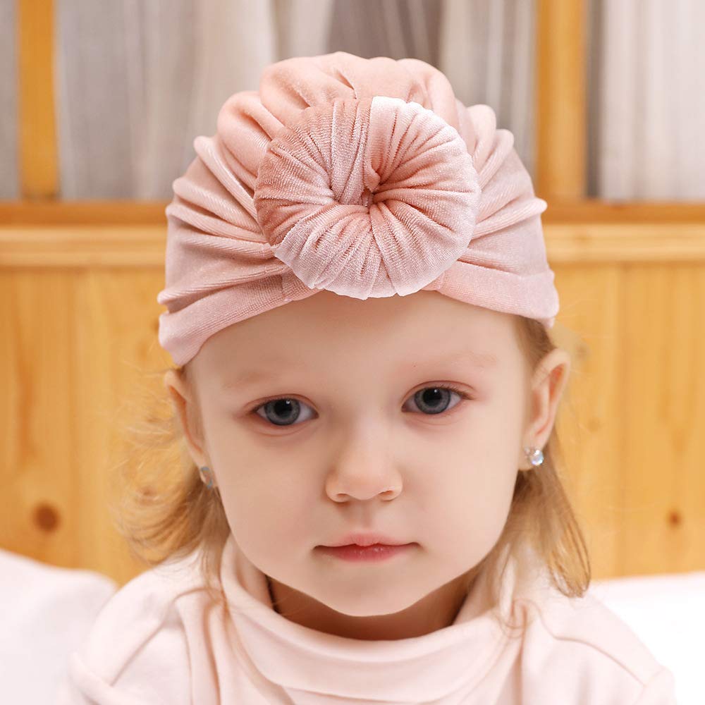 Velour Velvet Turban Hairband Headband Newborn Photo Head Protection Hat Ribbon Spring Summer Autumn Winter Newborn Baby Same (Light Purple, Size)